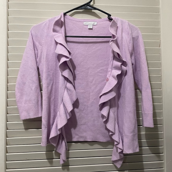 New York & Company Sweaters - New York Company Women’s Ruffle Detail 3/4 Sleeve Cardigan EUC